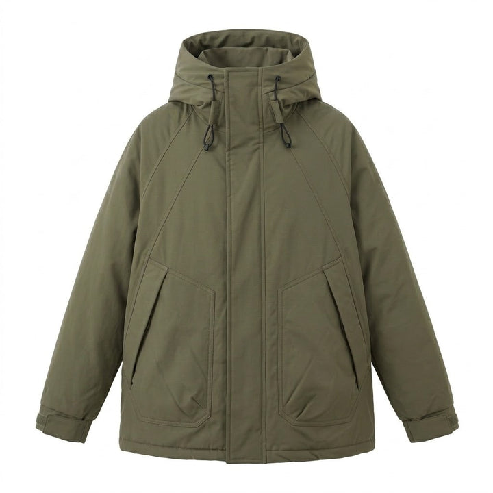 Dam Kort Thermo Travel Parka med Huva, Vadderad Quiltad Insulation och Contrasted Inner Foder