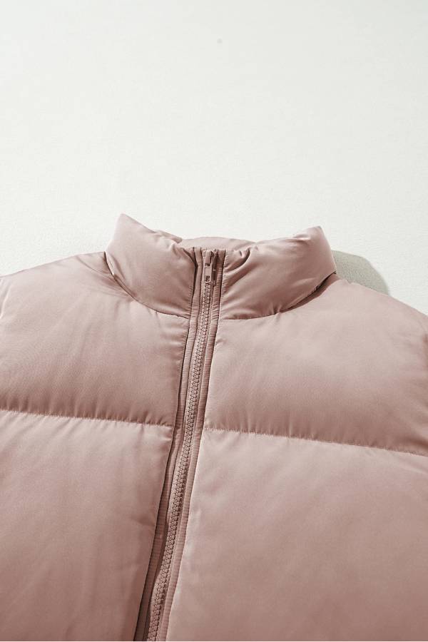 | Rosa Hel Dragkedja quiltad pufferjacka