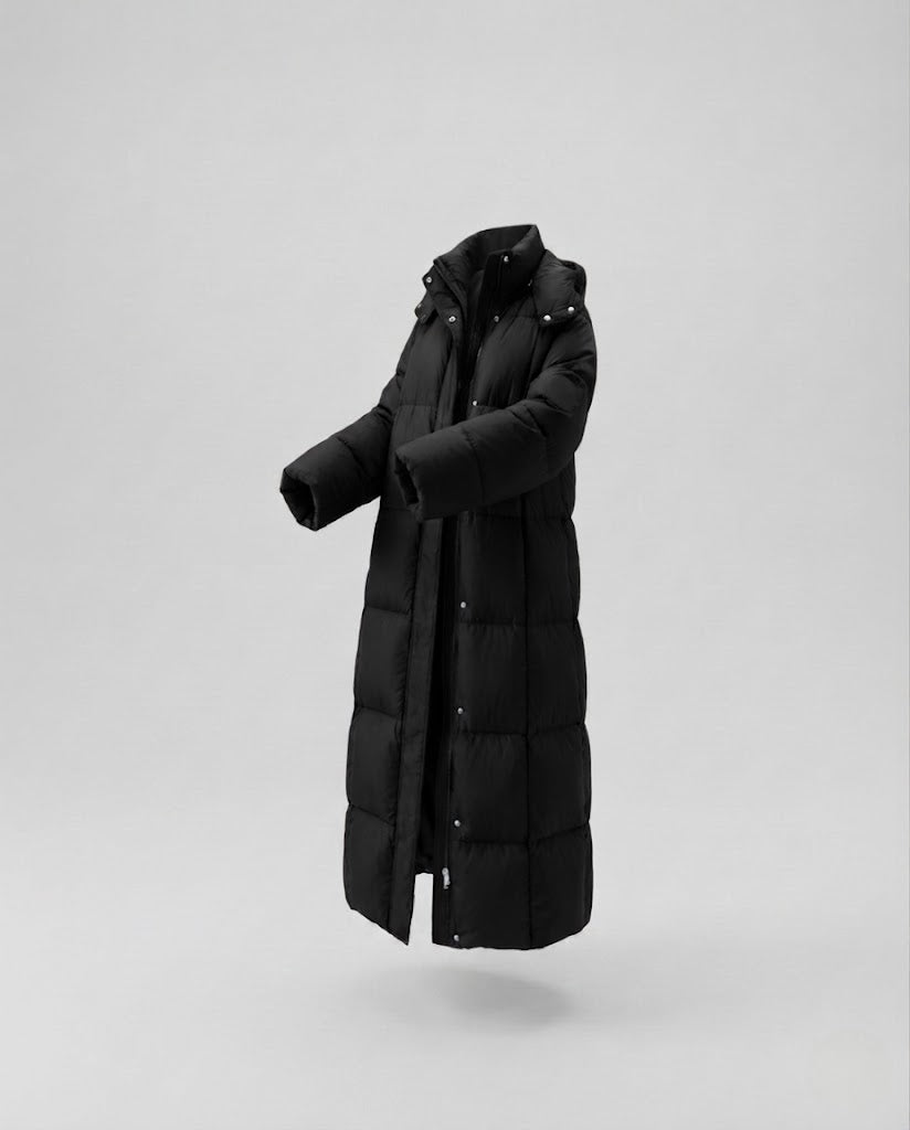 Dam Ultra-Lätt Midi Quiltad Kappa med Extended Back, Innovative Climate Insulation, och Vindtät Outer Shell
