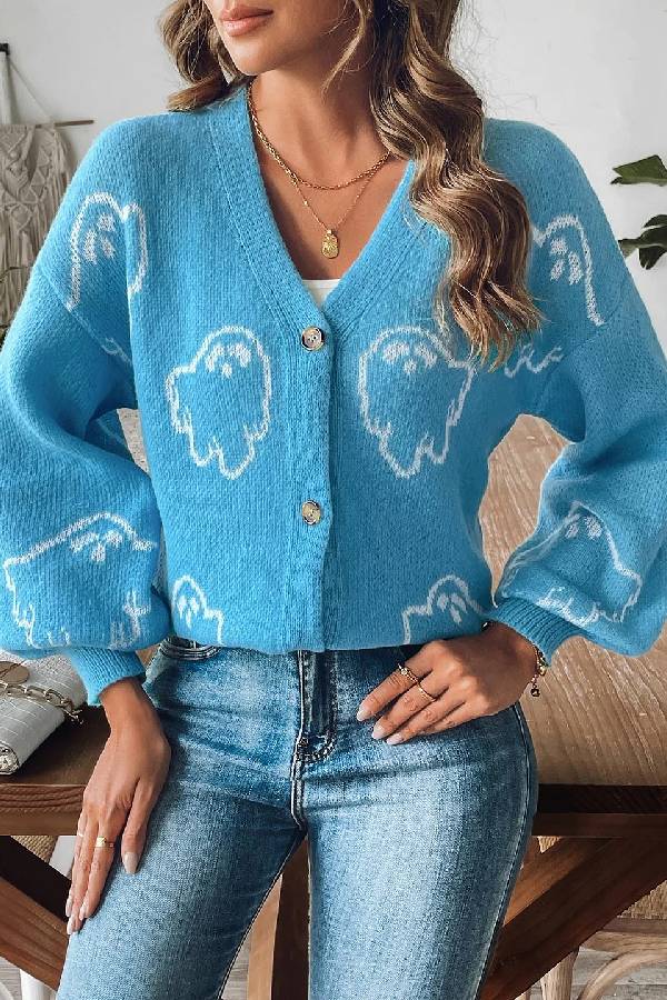 | Lös casual Cartoon Jacquard Jacka