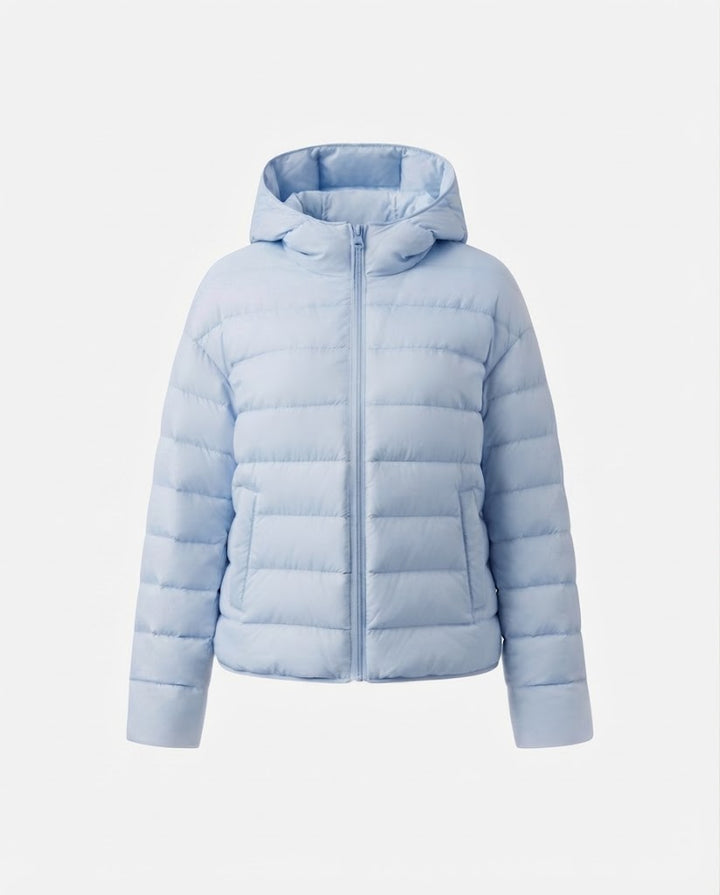 Dam Minimalistisk Kort Thermo Quiltad Jacka med Ergonomisk Huva, Tailored Seam Design och Vindtät Outer Shell