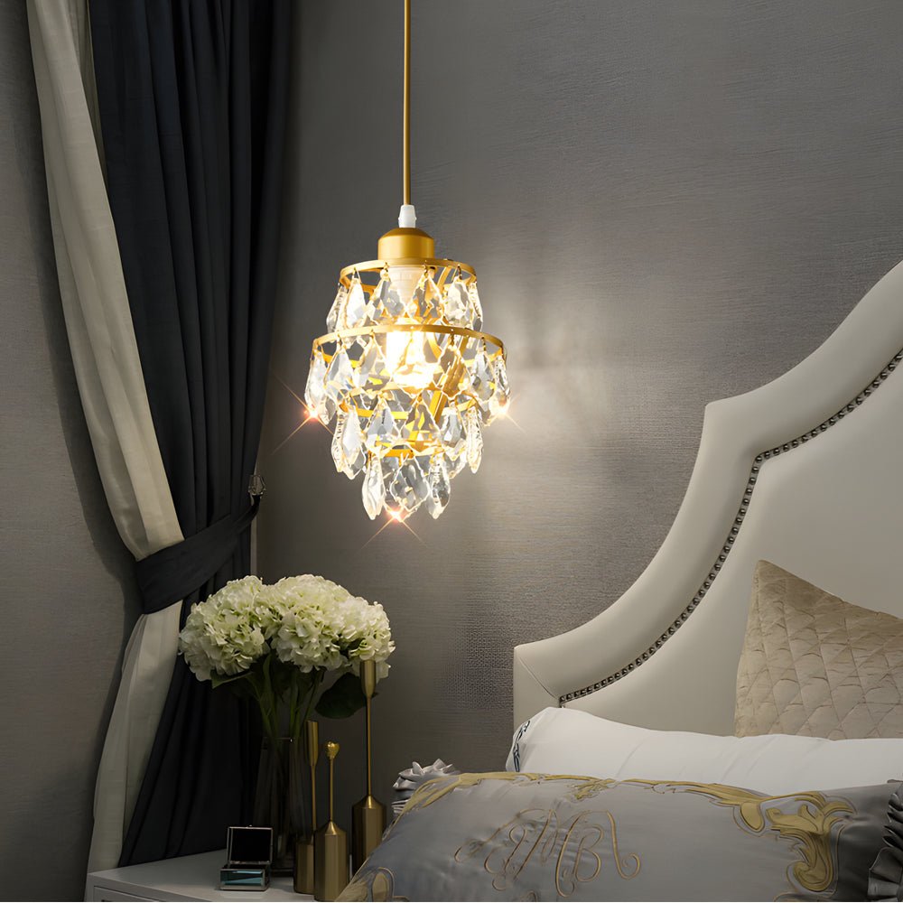 [Öppen Låda] Mini Kristall Hängande Lampa Modern Metall Taklampa