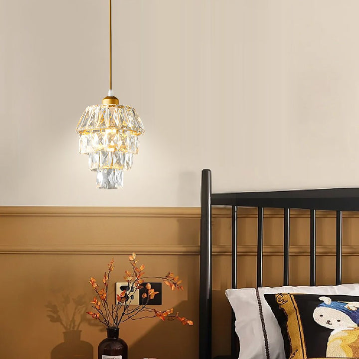 [Öppen Låda] Mini Kristall Hängande Lampa Modern Metall Taklampa