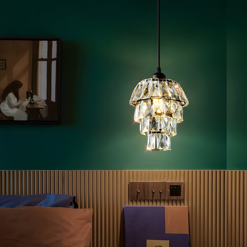 [Öppen Låda] Mini Kristall Hängande Lampa Modern Metall Taklampa