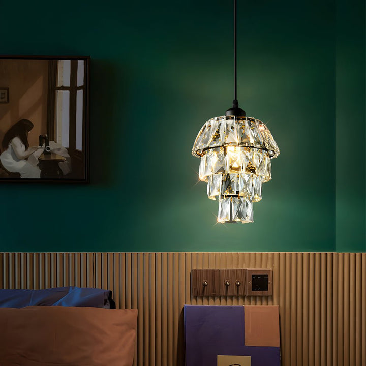 [Öppen Låda] Mini Kristall Hängande Lampa Modern Metall Taklampa