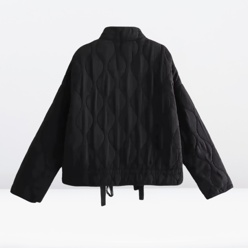 | Dam quiltad Jacka med Drawstring &amp; Dragkedja