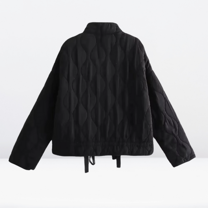 | Dam quiltad Jacka med Drawstring &amp; Dragkedja