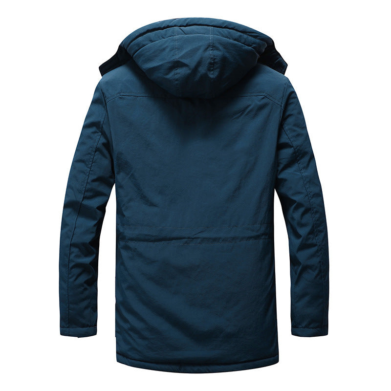 Herr Funktion Parkas med Fleecefoder, Huva, och Multifunktionell Fickor