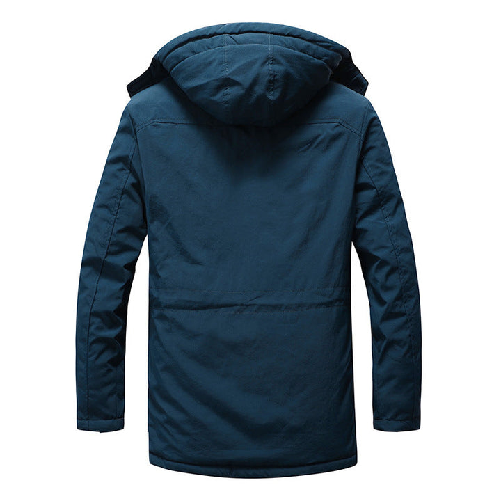 Herr Funktion Parkas med Fleecefoder, Huva, och Multifunktionell Fickor