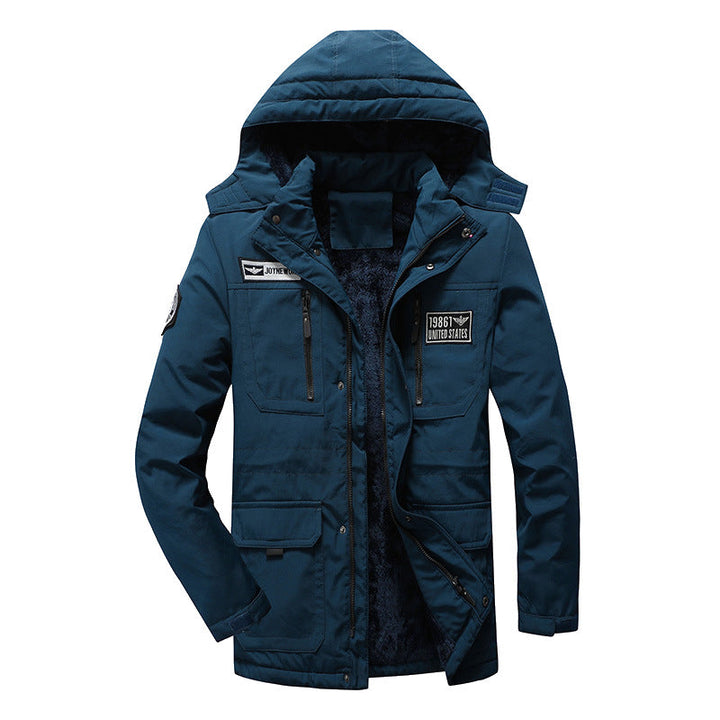 Herr Funktion Parkas med Fleecefoder, Huva, och Multifunktionell Fickor