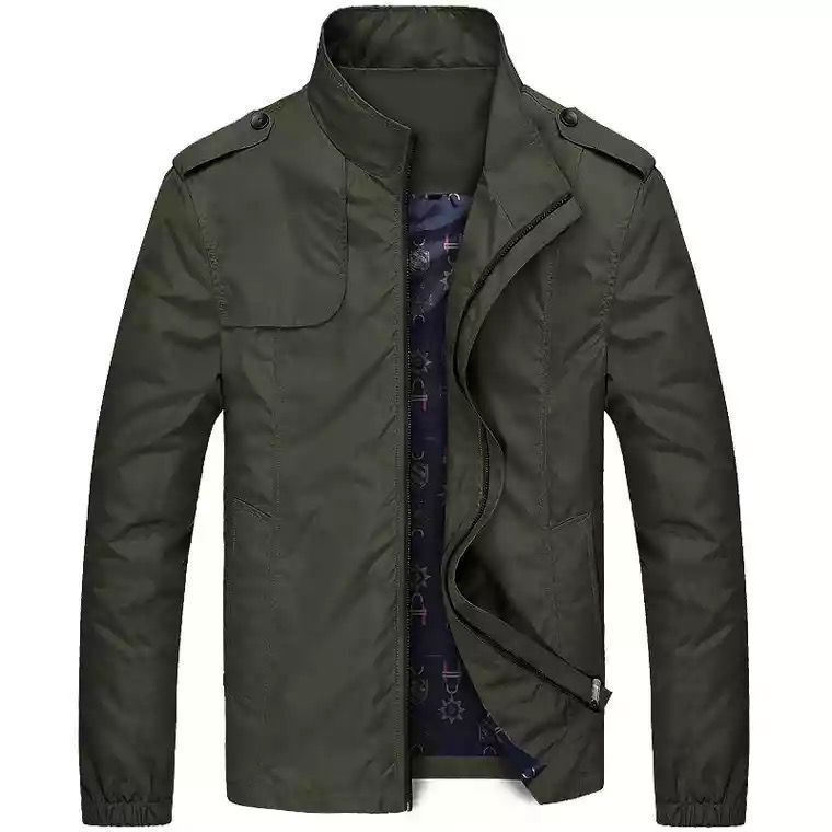 Herr lätt Field Blouson i slim passform med ståkrage och Axel locks