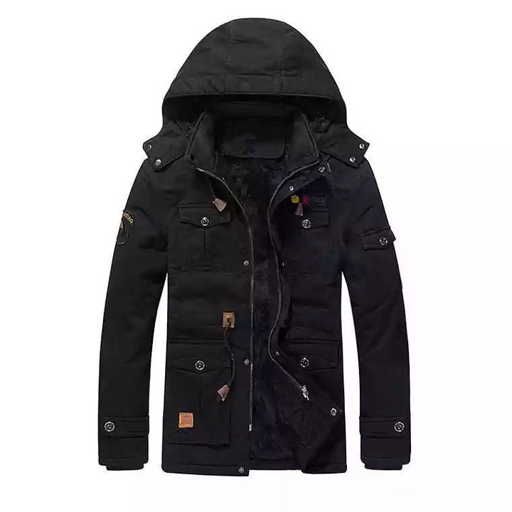 Herr Field parka med teddyfoder, Huva och flera-Purpose Fickor