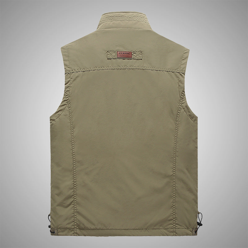 Herr Softshell Utomhus Väst med Andningsbar Mesh Foder, Zippered Fickor, och Stående Krage