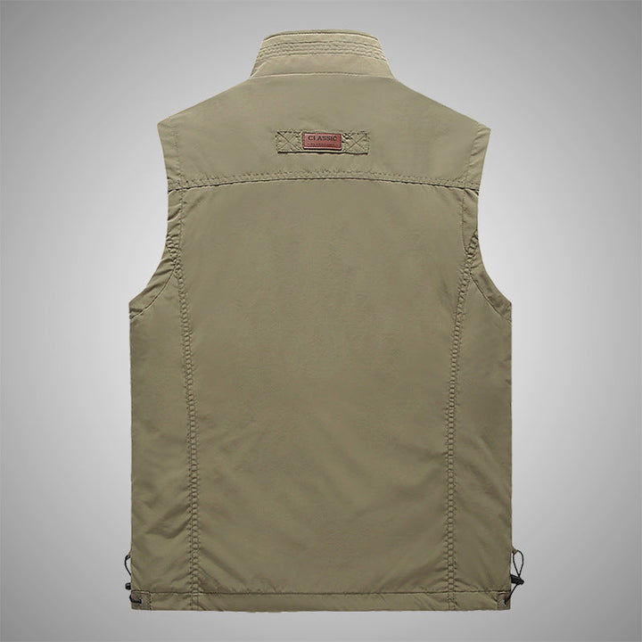Herr Softshell Utomhus Väst med Andningsbar Mesh Foder, Zippered Fickor, och Stående Krage