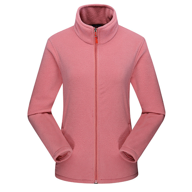 Dam lätt Microfleece jacka med ståkrage och hel dragkedja