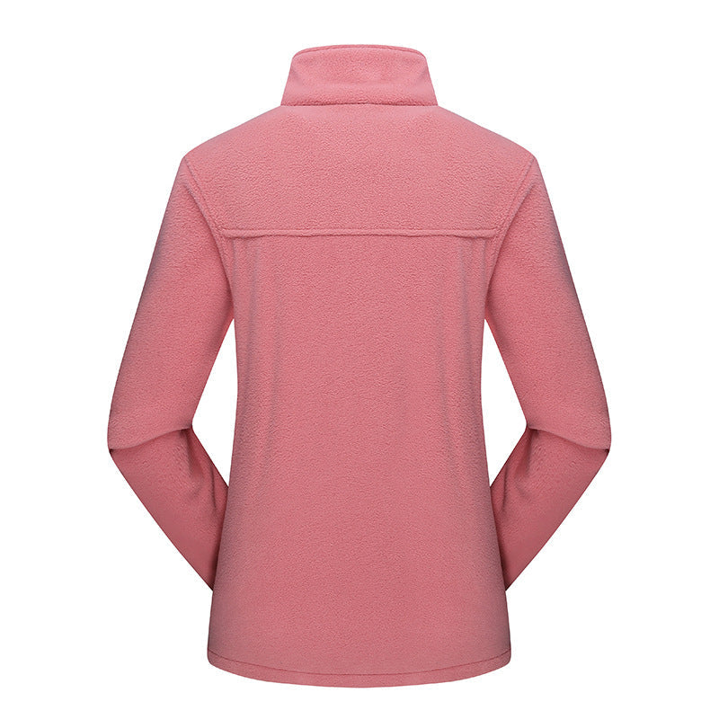 Dam lätt Microfleece jacka med ståkrage och hel dragkedja