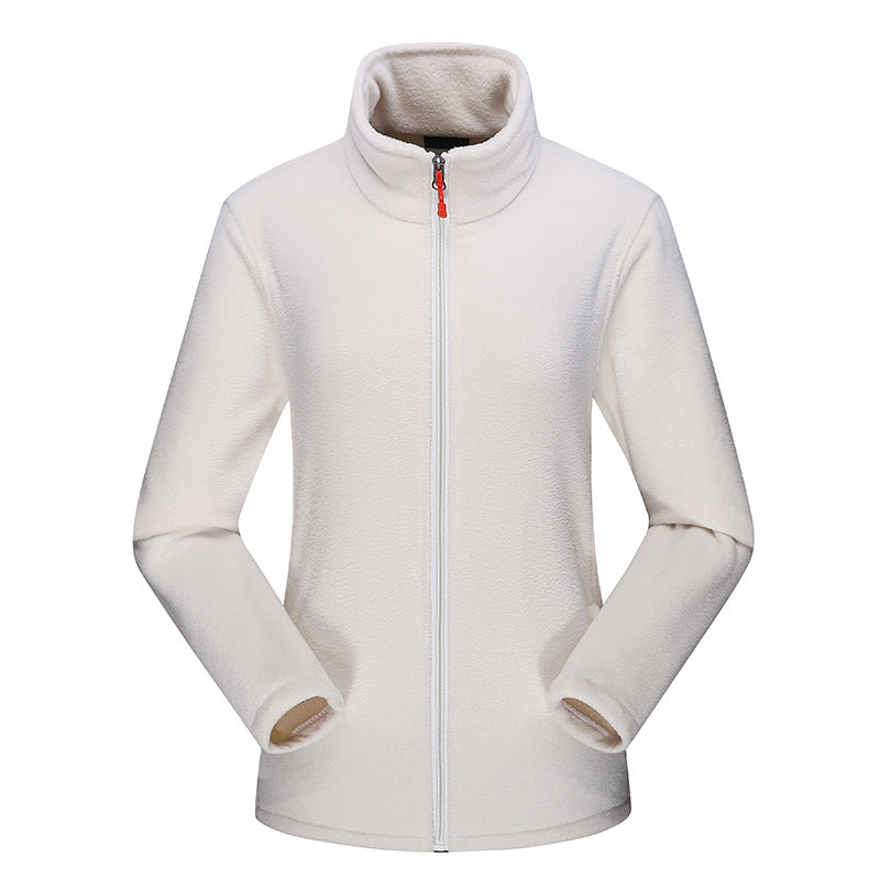 Dam lätt Microfleece jacka med ståkrage och hel dragkedja