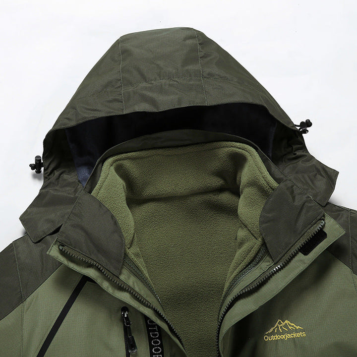 Unisex vattentät andningsbar utomhusjacka med Removable huva och Multi-Function fickor