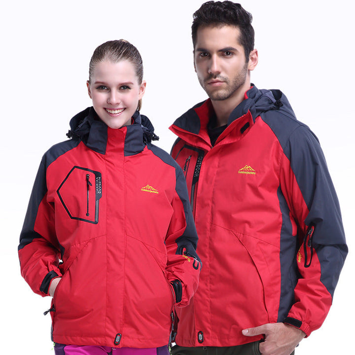 Unisex vattentät Softshell outdoorjacka med huva och dragkedja fickor