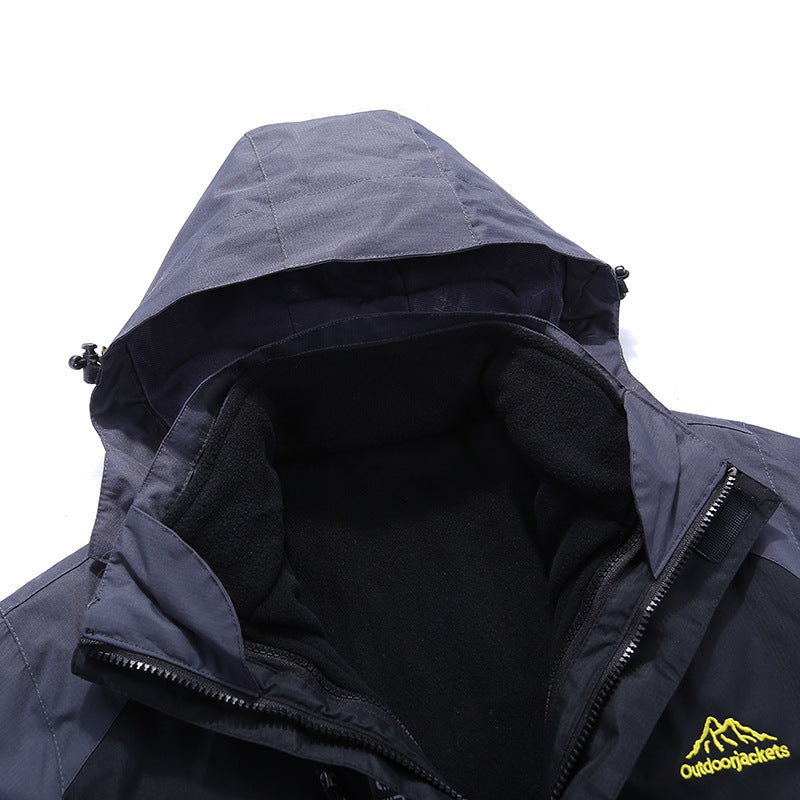 Unisex vattentät Softshell outdoorjacka med huva och dragkedja fickor