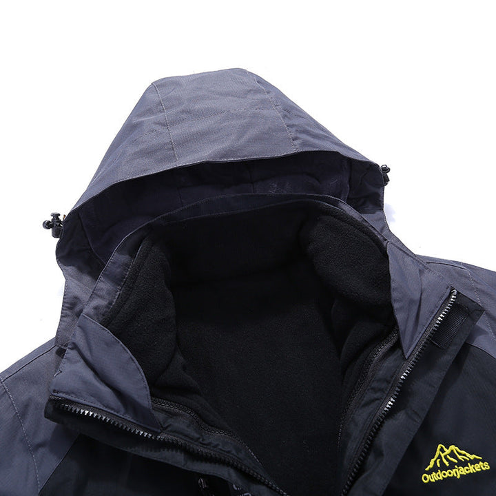 Unisex vattentät Softshell outdoorjacka med huva och dragkedja fickor
