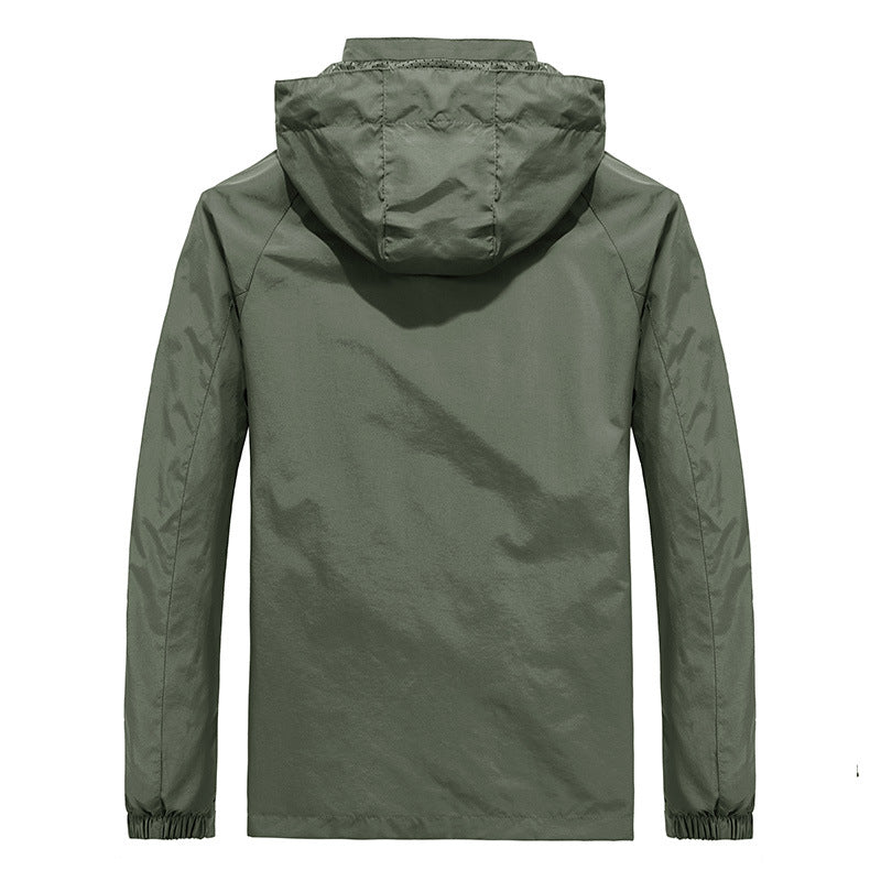 Herr Ultralight Vind och Vatten Avvisande utomhusjacka med Stowable Huva och ventilerande meshfoder