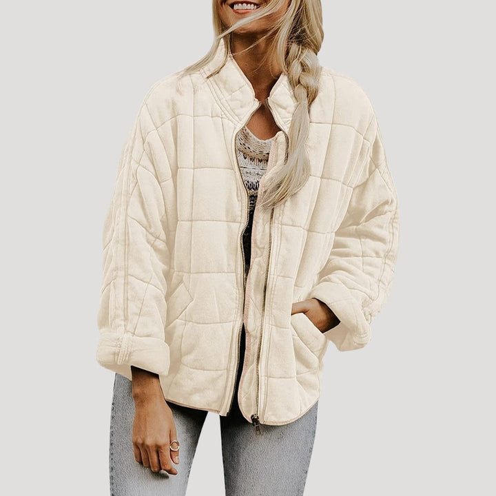| Dam vadderad oversize dragkedja pufferjacka