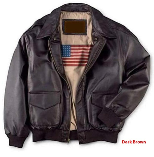 | Retro oversize Us Air Force Fur-Look Läder Kappa