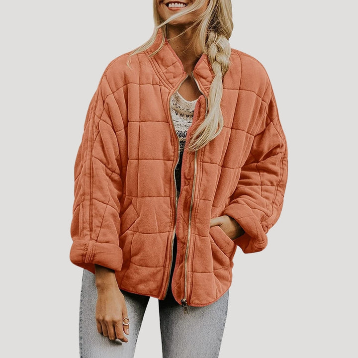 | Dam vadderad oversize dragkedja pufferjacka