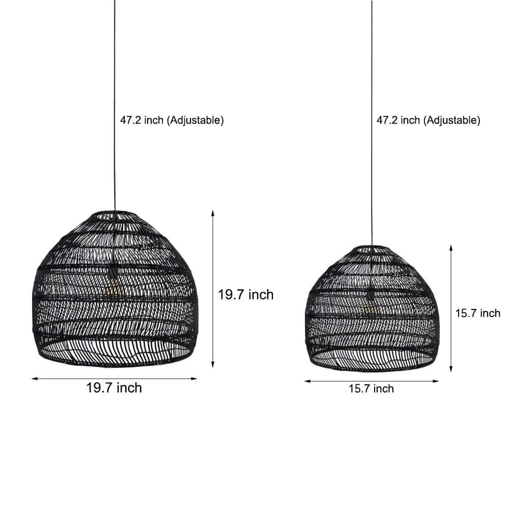 [Open-Box]15.7-/19.7-Inch W Rattan Woven Dome Pendant Light
