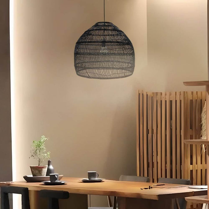 [Open-Box]15.7-/19.7-Inch W Rattan Woven Dome Pendant Light
