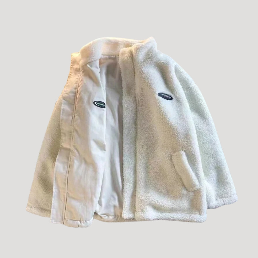 | Dam vändbar fleece jacka med heart motif