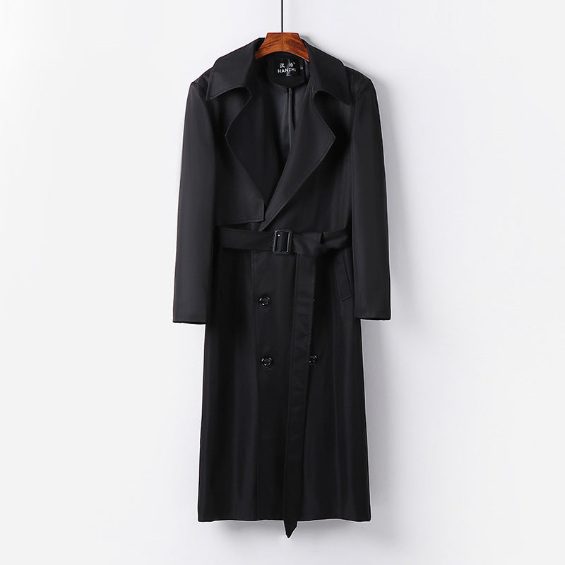 Herr vattenavvisande Lång trenchkappa med Midja Belt och Distinctive Shawl Krage