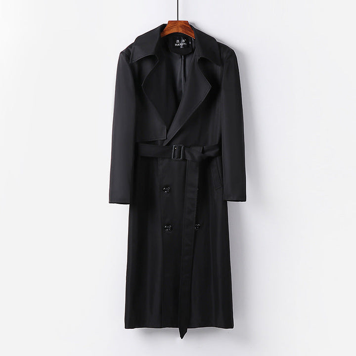 Herr vattenavvisande Lång trenchkappa med Midja Belt och Distinctive Shawl Krage