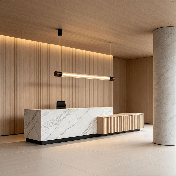Modern linjär hängande belysning Enkel glas taklampa