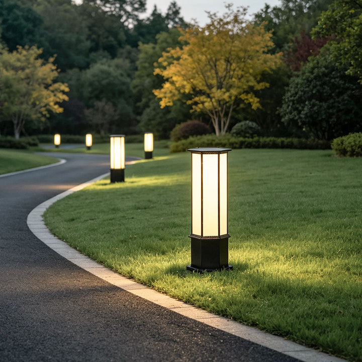 Bollard Solarlampa Modern Metall Utomhus Landskapsbelysning