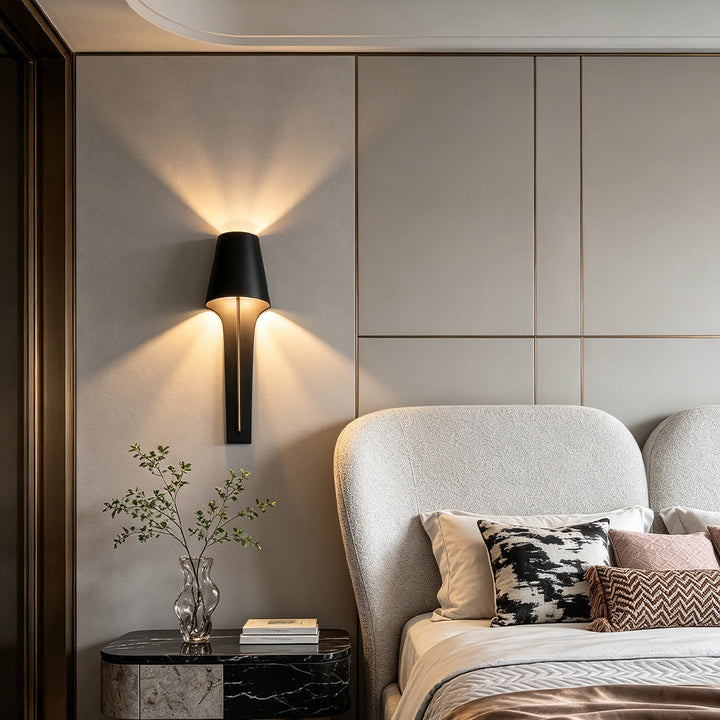 Svart Vägglampa Fransk Minimalistisk Metallbelysning