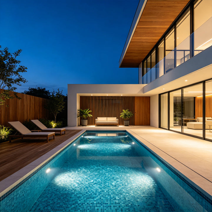 LED Underwater Pool Lights Rostfritt Stål RGB Ljus