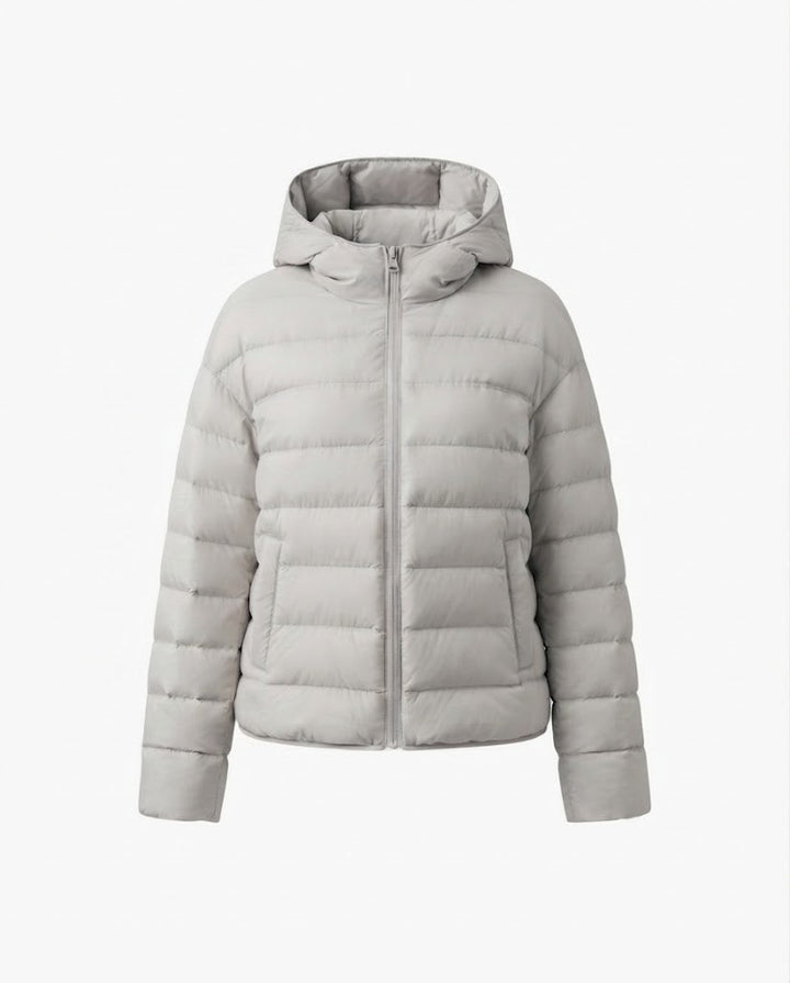 Dam Minimalistisk Kort Thermo Quiltad Jacka med Ergonomisk Huva, Tailored Seam Design och Vindtät Outer Shell