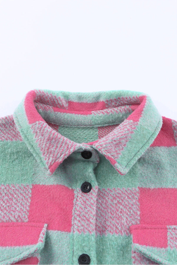 | Rutmönster Färg Block casual oversize Jacka
