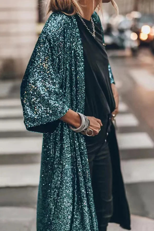 | Jacka i vindtät stickad med Sequins Suzie