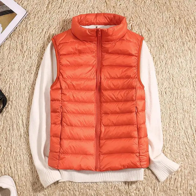 Dam’s lätt Dragkedja Front Puffer väst
