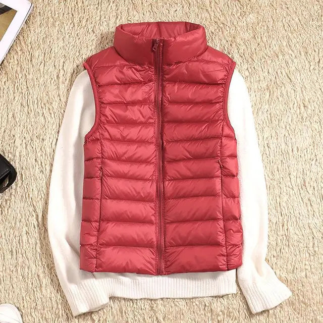 Dam’s lätt Dragkedja Front Puffer väst