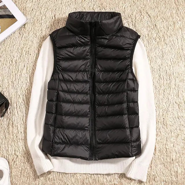 Dam’s lätt Dragkedja Front Puffer väst