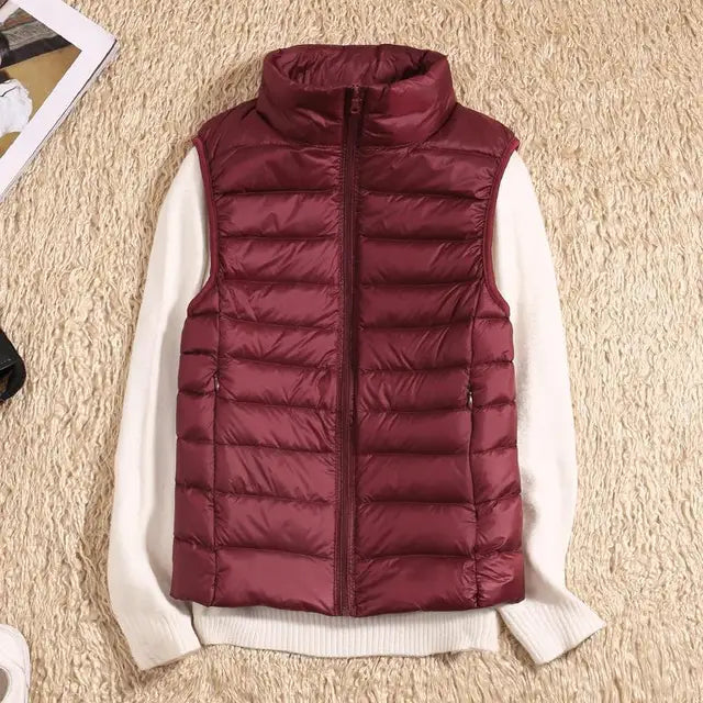 Dam’s lätt Dragkedja Front Puffer väst