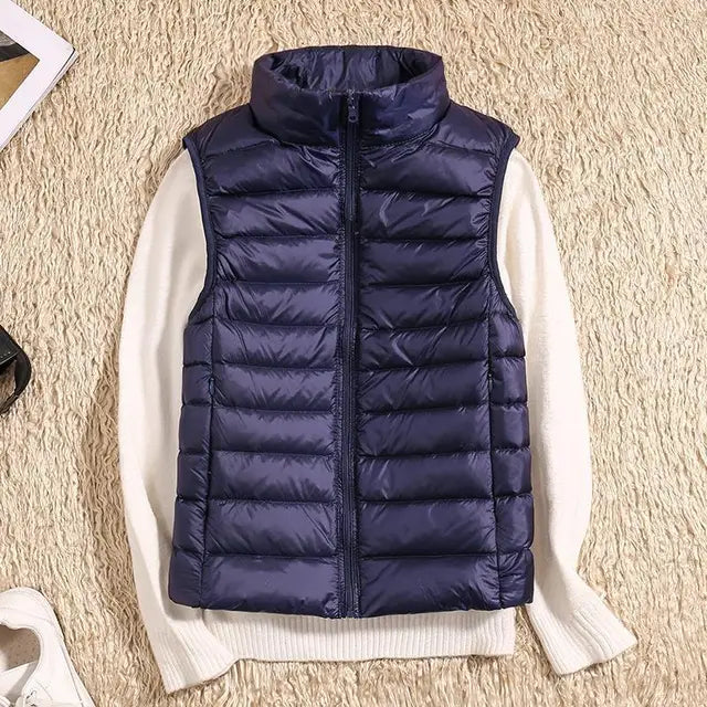 Dam’s lätt Dragkedja Front Puffer väst