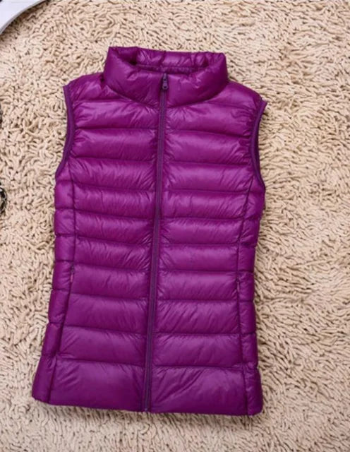 Dam’s lätt Dragkedja Front Puffer väst