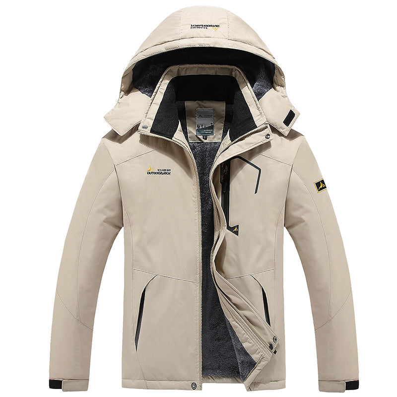 Herr flerafunktionell softshell utomhusjacka med fleecefoder och avtagbar huva