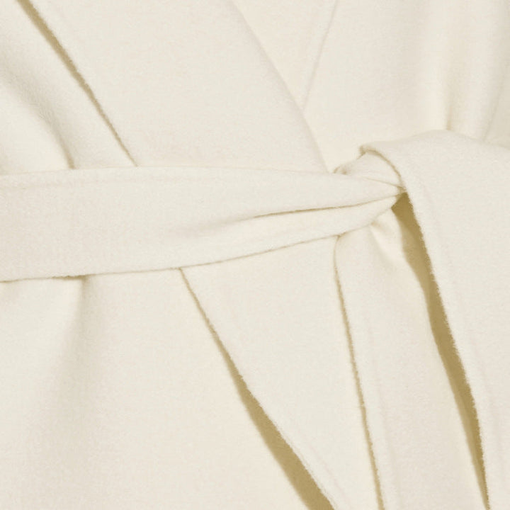 Dam ankle-length wrap lång kappa gjord ull-cashmere blend med figurnära knytband