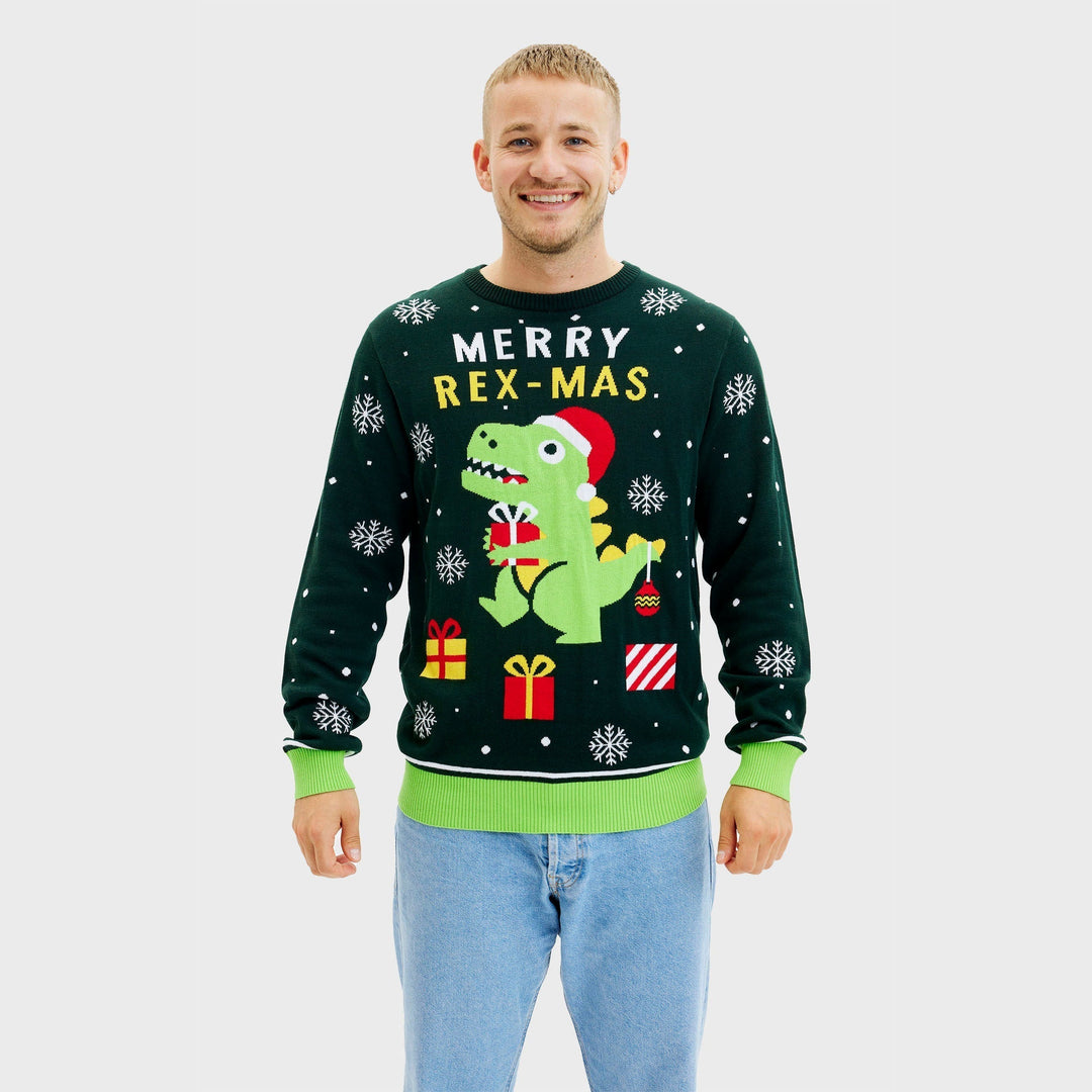 Funny Dino Christmas Tröja Herr